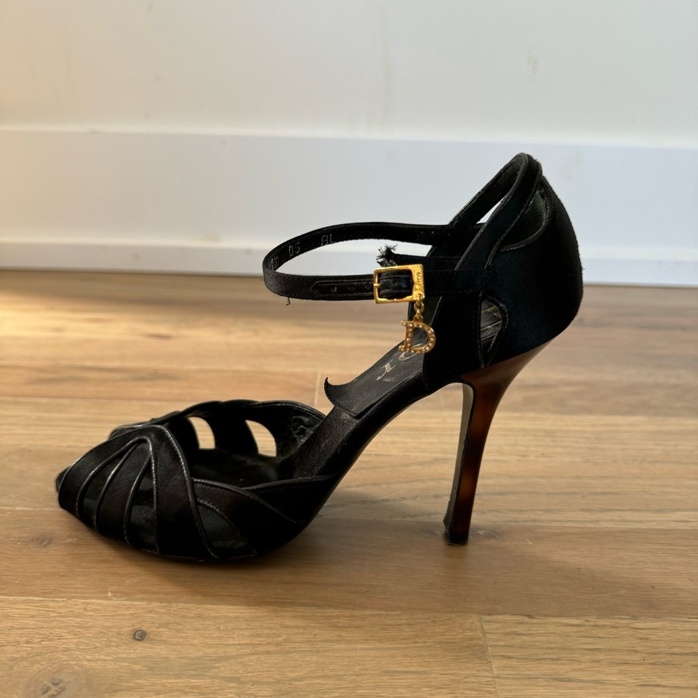 Dior Vintage Peep Toe Tortoise Shell Heels Size 37.5 - Picture 8 of 16